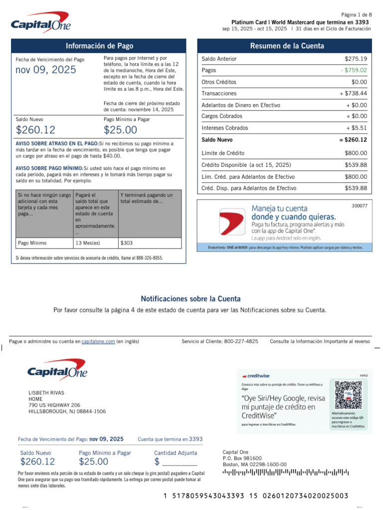 October Card Statement-2025-11-11t17 - 30 - 34.656Z | PDF | Interés ...