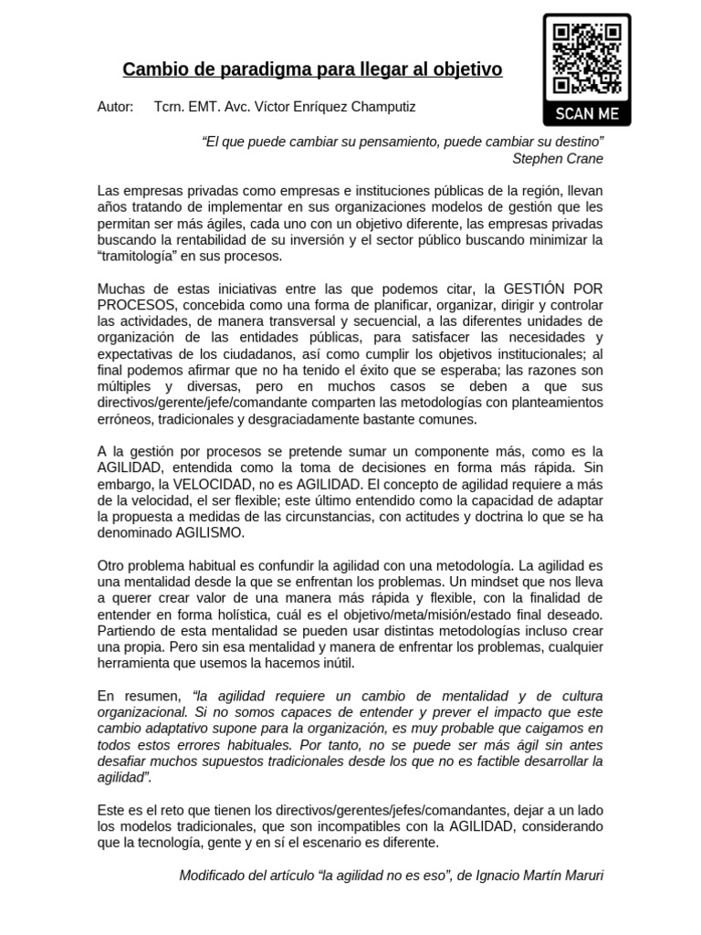 Agilidad en la Gestión Organizacional | PDF | Toma de decisiones