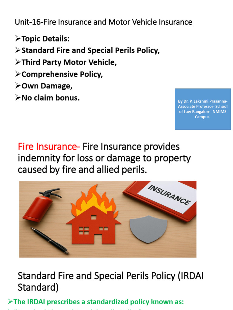 Fire and Motor Vehicle Insurance Guide | PDF | Insurance | Liability ...