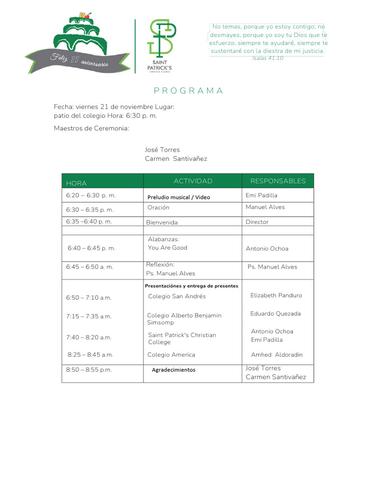 Programa del Evento del 21 de Noviembre | PDF
