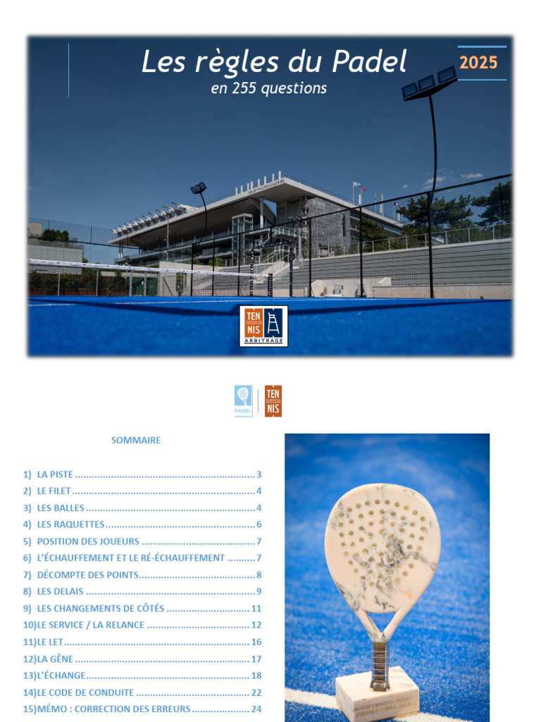 Règles du Padel : 255 Questions Clés | PDF | Des sports