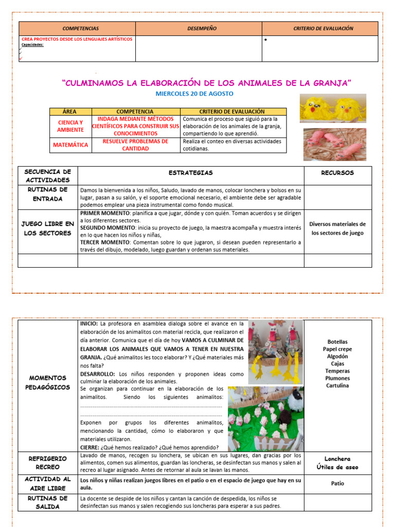 Actividades Creativas con Animales de Granja | PDF