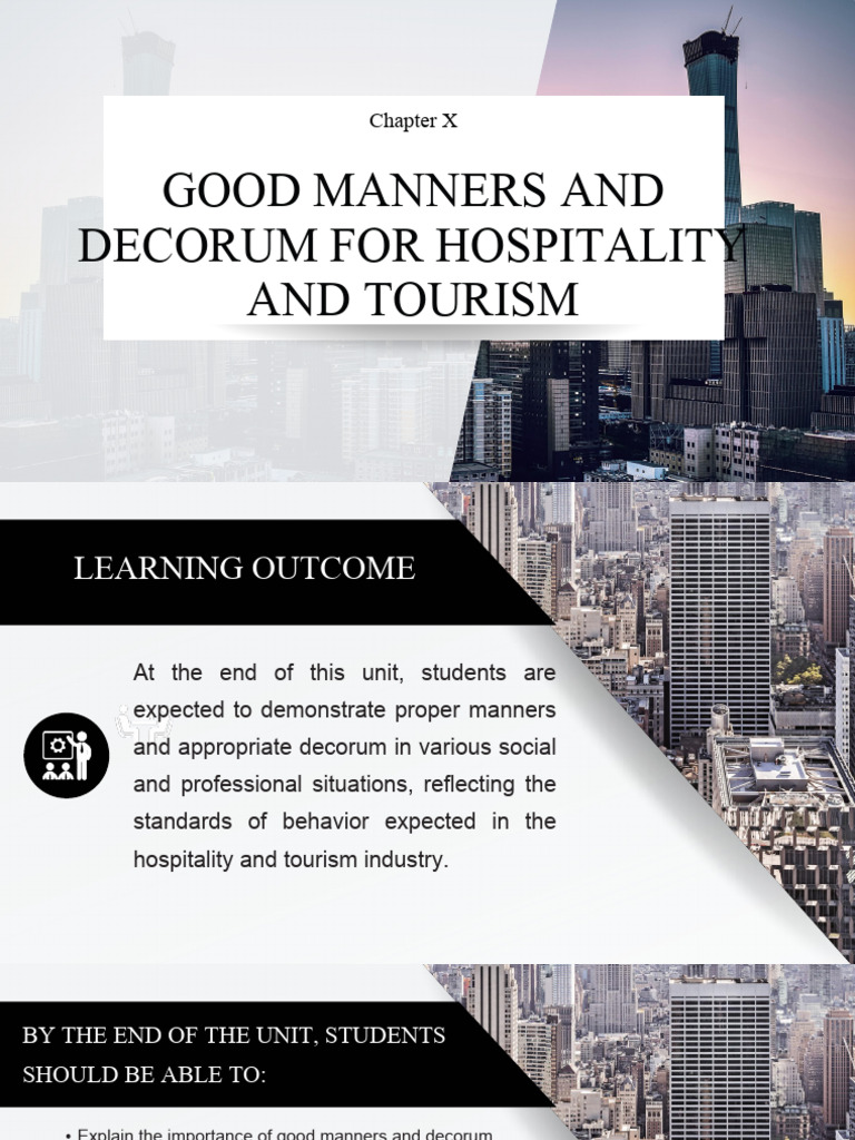 Chapter 10 Good Manners and Decorum For Hospitality and Tourism | PDF ...