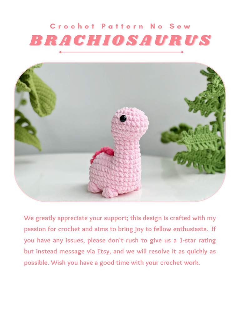 Brachiosaurus Crochet Pattern Guide | PDF | Crochet | Figured Fabrics