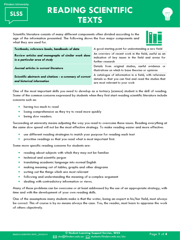 Strategies for Reading Scientific Texts | PDF | Experiment | Abstract ...