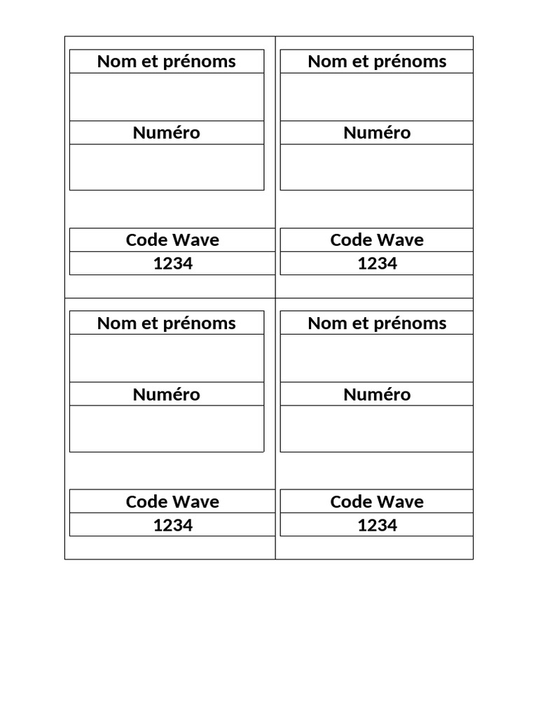 Informations sur les codes Wave | PDF