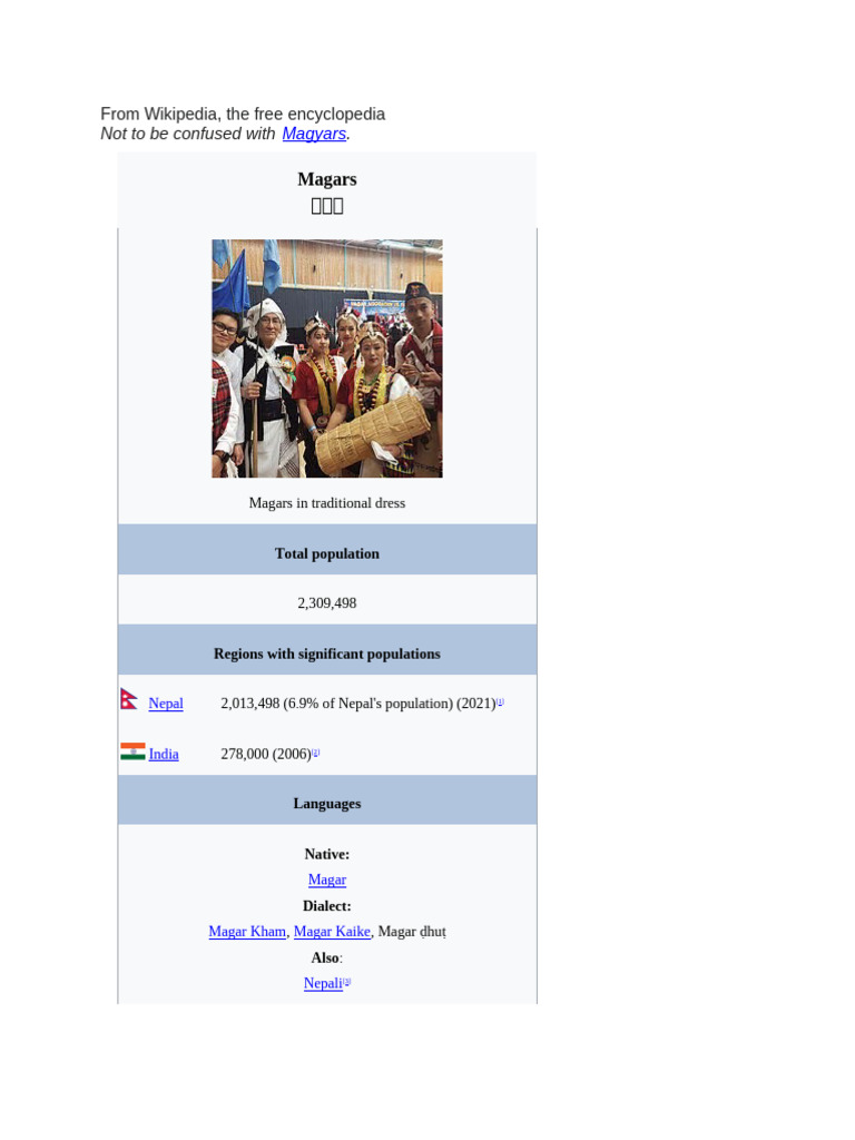 Magar Ethnic Group in Nepal Overview | PDF | Nepal
