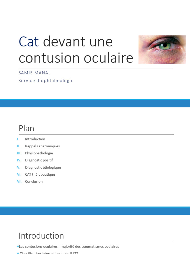 Contusions oculaires : diagnostic et traitement | PDF | Cataracte | Œil ...