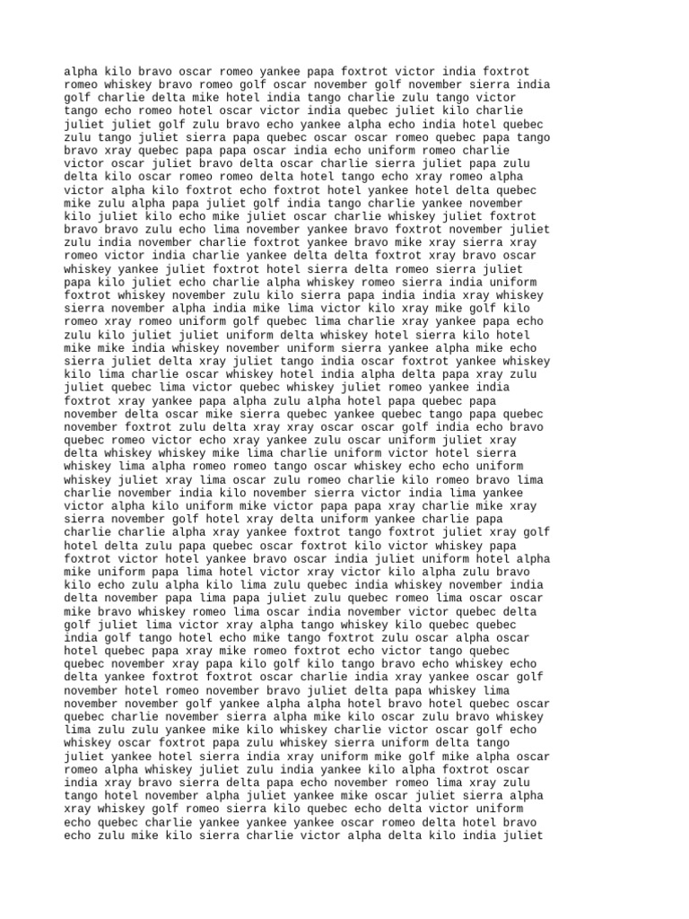 Alphabet Code Word List | PDF | Text | Linguistics