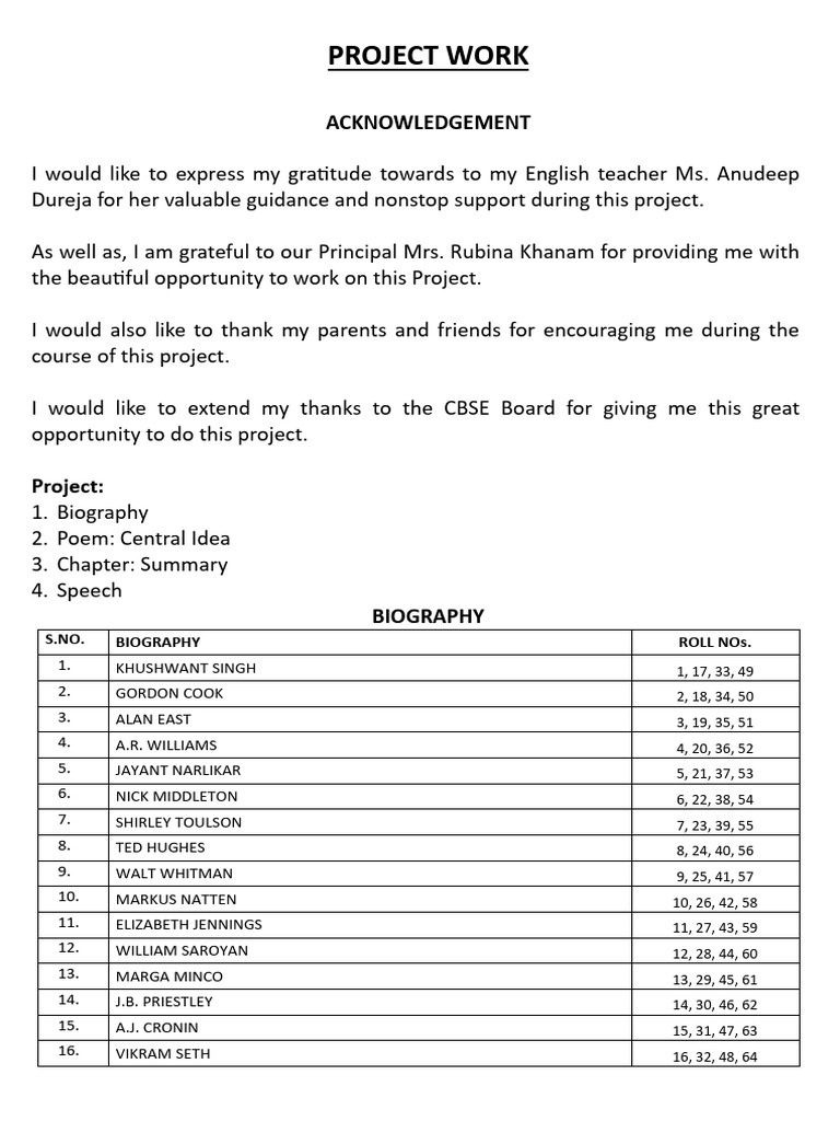 CBSE Project Work Overview and Topics | PDF | Chess