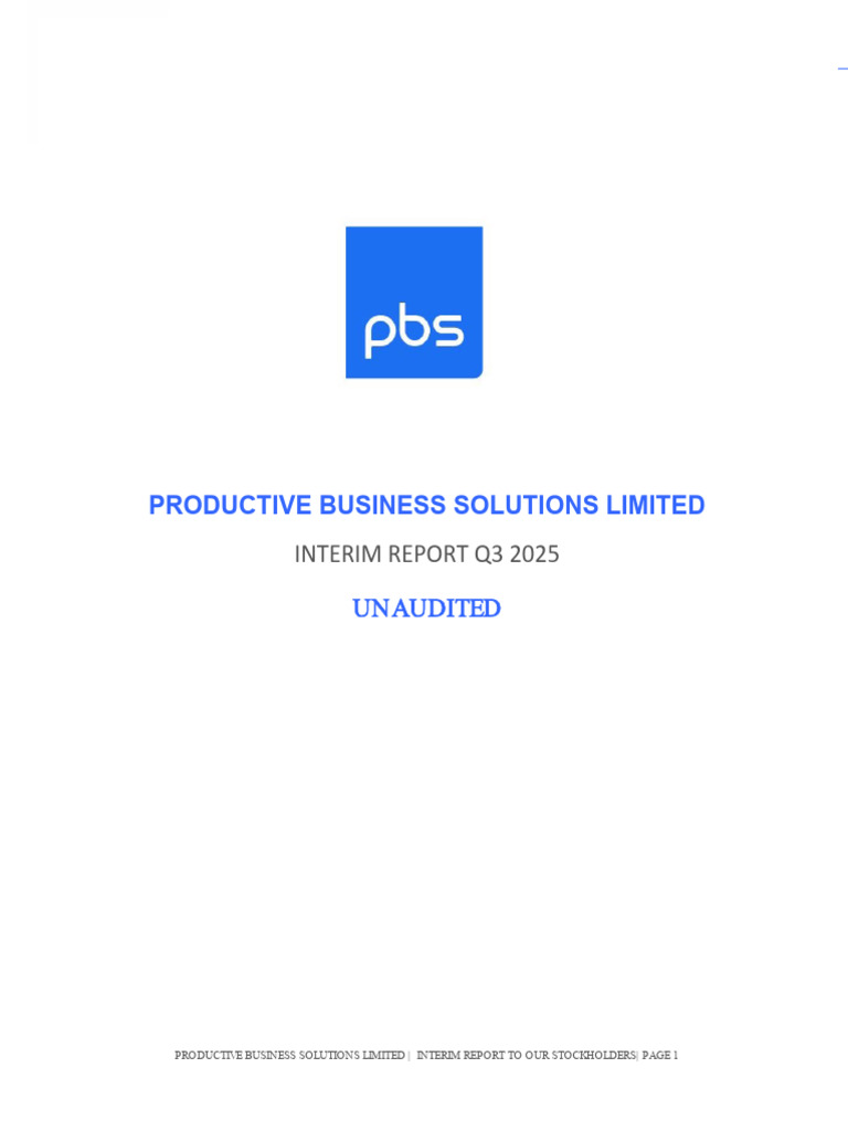 PBS Q3 2025 Interim Report Summary | PDF | Expense | Historical Cost