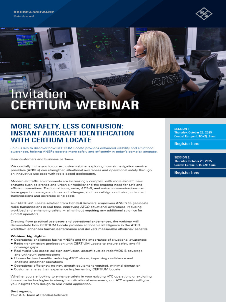 CERTIUM Locate Webinar Invitation | PDF | Air Traffic Control ...