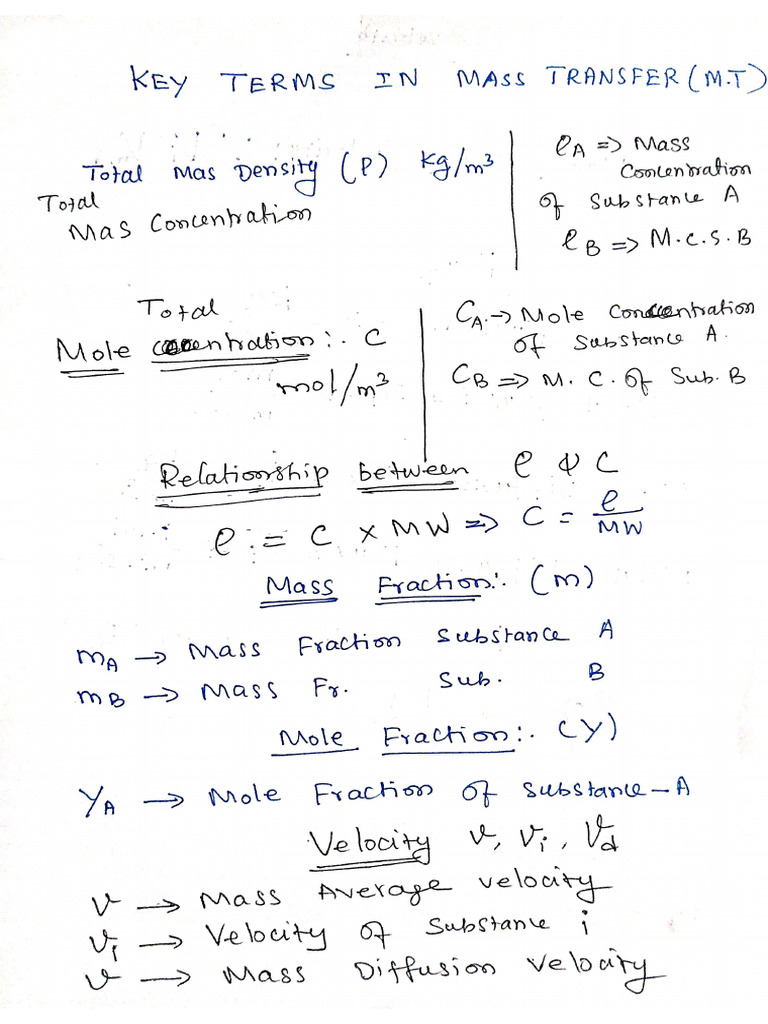 Mass Transfer - HMT Notes-5.11.24 | PDF