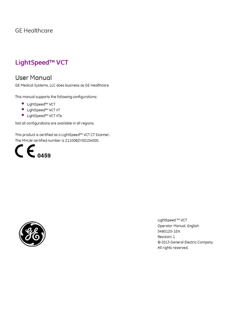 LightSpeed VCT CT Scanner User Manual | PDF | Medical Imaging | Safety