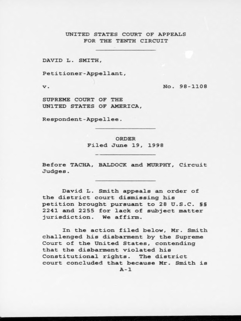 Appendix: Smith V 10th Cir | PDF | Habeas Corpus | Judiciaries