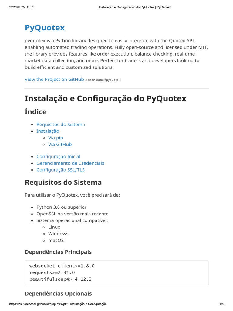 Instalação do PyQuotex em Python | PDF | Software de sistema ...