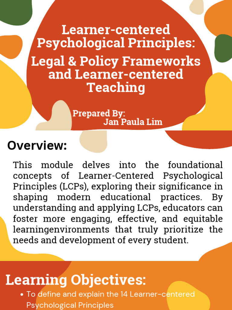 Learner-Centered Education Frameworks | PDF | Learning | Educational ...