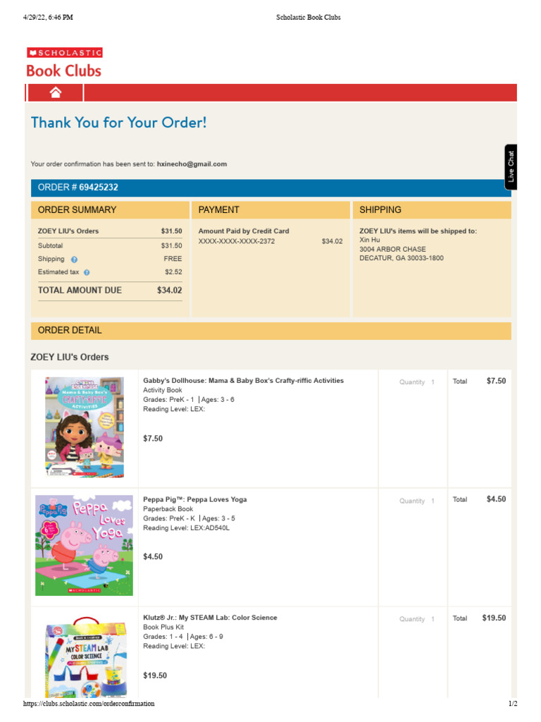 Scholastic Book Clubs | PDF