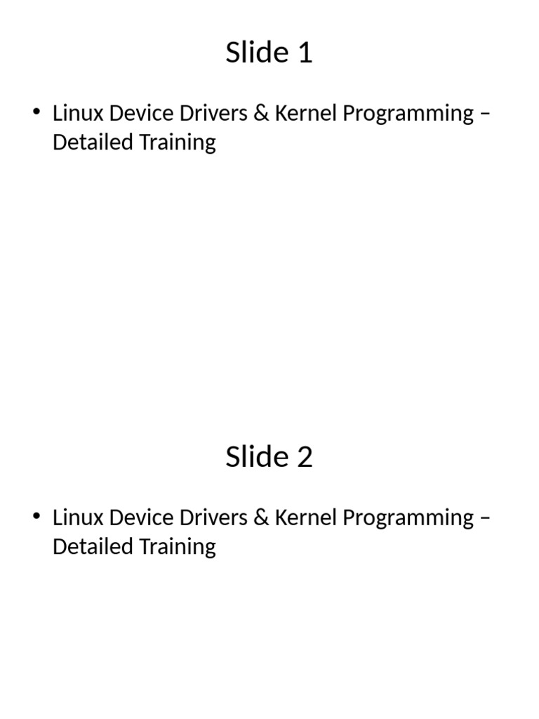 Linux Device Drivers Training Guide | PDF | Linux | Device Driver