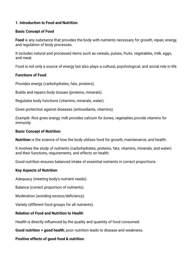 Food and Nutrition Basics Explained | PDF | Cooking | Foods
