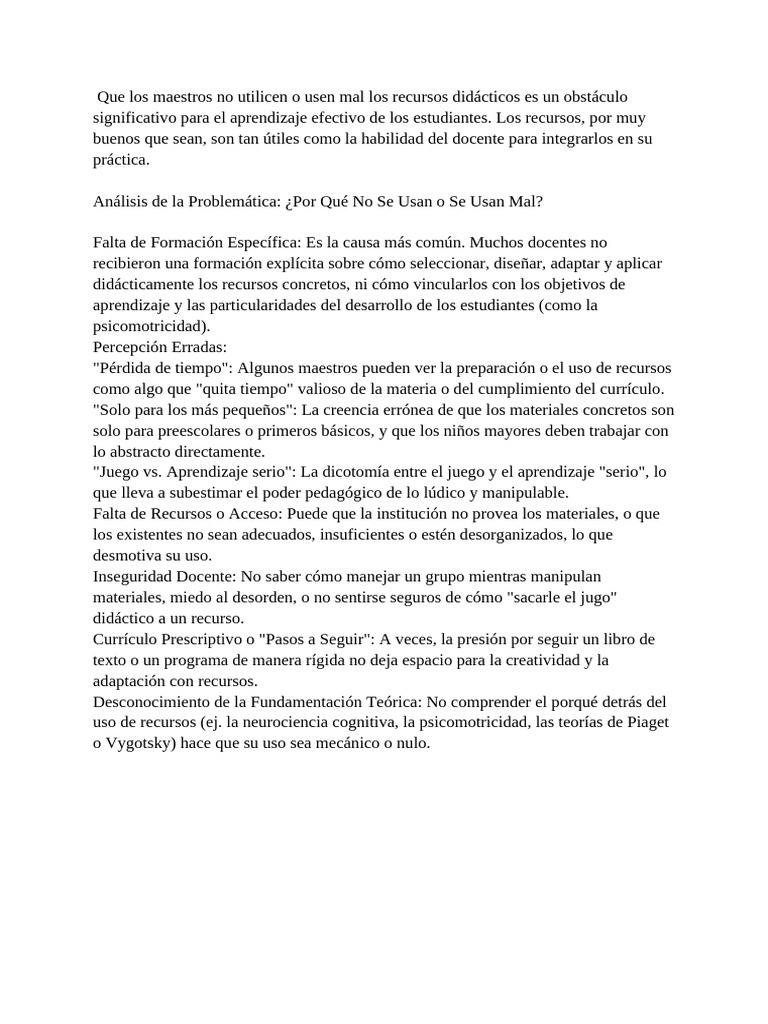 Uso Efectivo de Recursos Didácticos | PDF | Enseñando | Aprendizaje