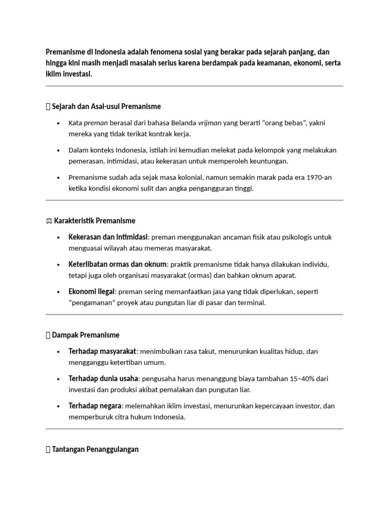Premanisme dan Miras: Isu Sosial Indonesia | PDF