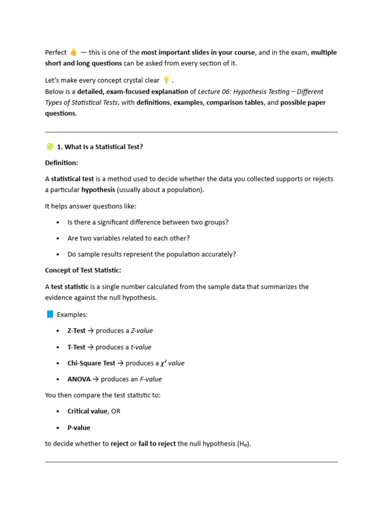 Lec6_HypothesisTestingPart3 | PDF | P Value | Student's T Test