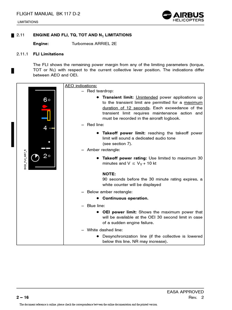 BK 117 D-2 Engine Limitations Guide | PDF | Aviation | Aircraft