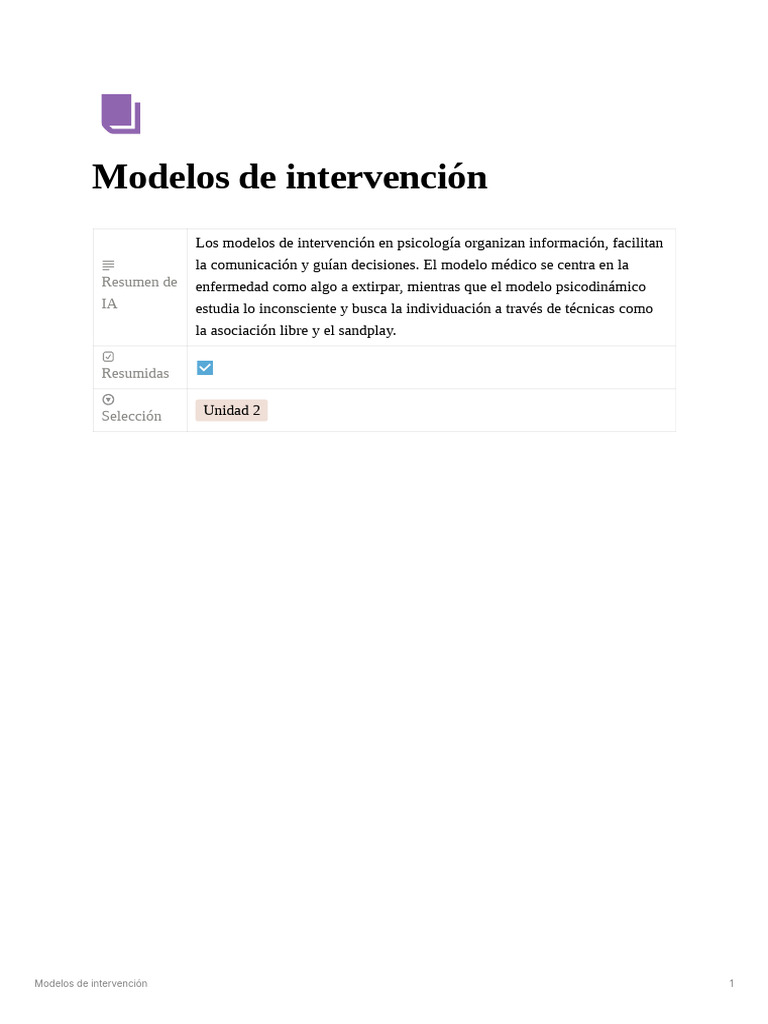 Modelos de Intervención en Psicología | PDF | Psicoanálisis | Carl Jung