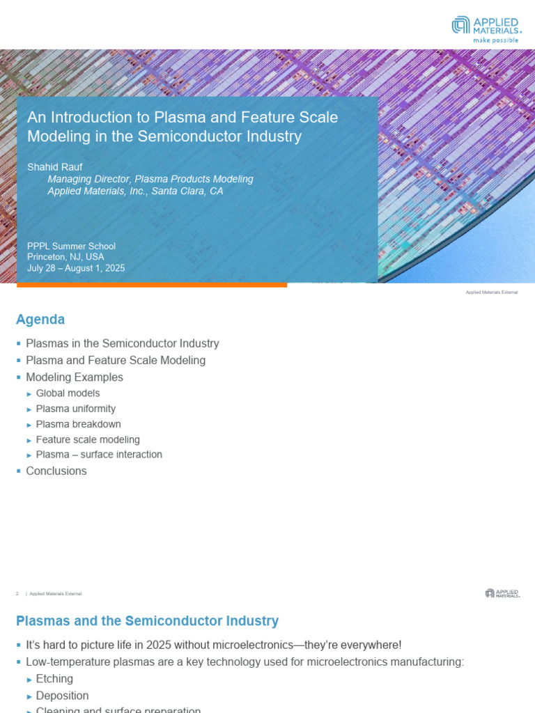 PPPL Summer School Rauf Plasma Modeling | PDF | Plasma (Physics ...