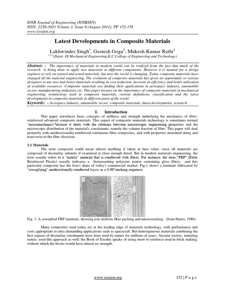 Latest Developments in Composite Materials (2012) | PDF | Composite ...