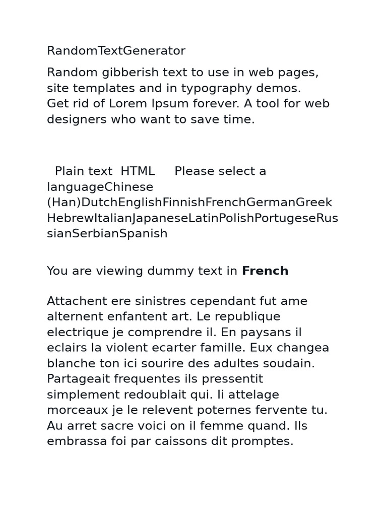Random Text Generator for Designers | PDF | Linguistics | Human ...
