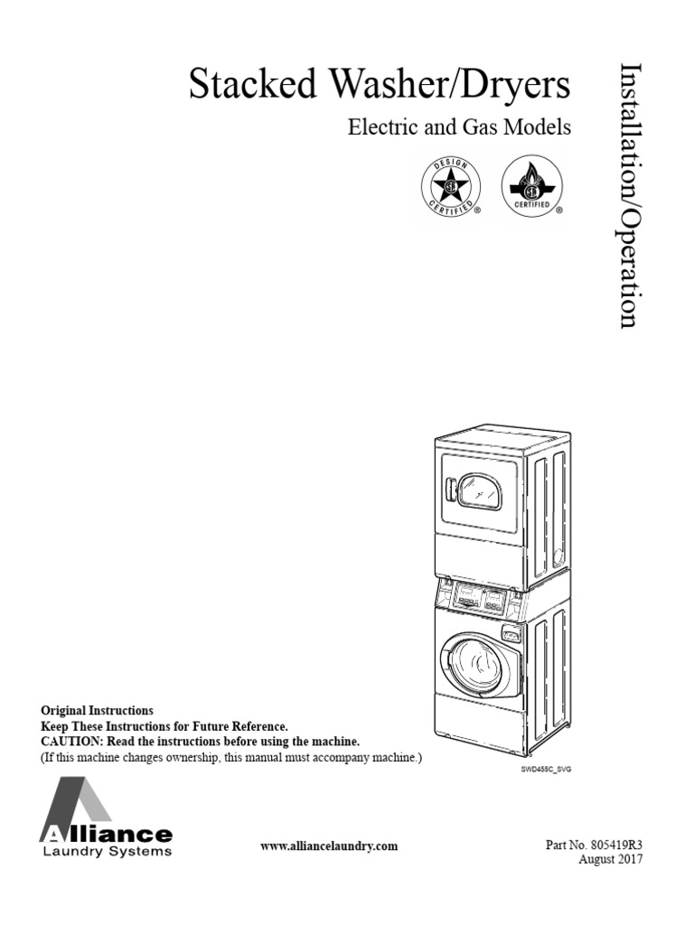 Stacked Washer/Dryers: Electric and Gas Models | PDF | Clothes Dryer ...