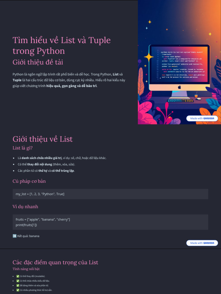 Tim Hieu Ve List Va Tuple Trong Python | PDF