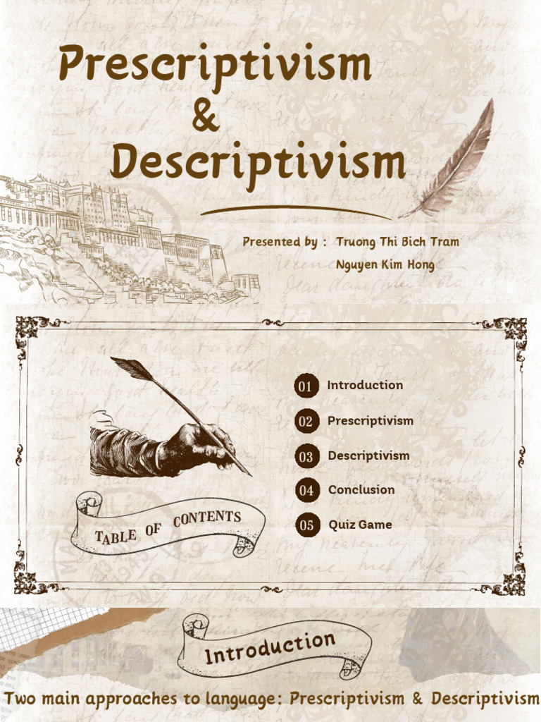 Prescriptivism vs. Descriptivism Explained | PDF | Learning | Human ...