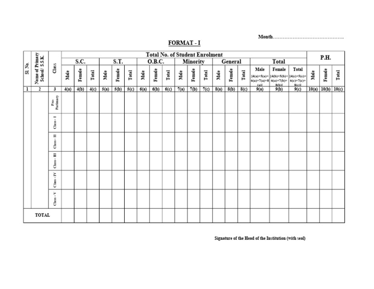 Student Enrollment Data by Class | PDF