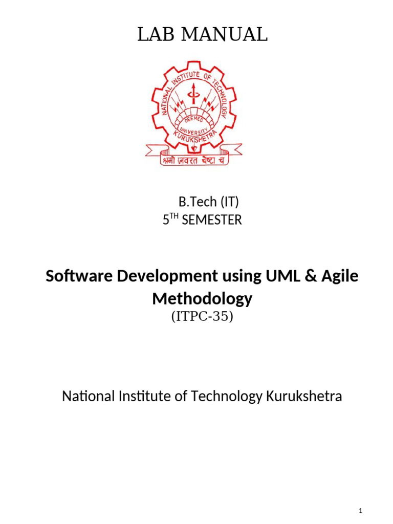 UML & Agile Software Development Lab Guide | PDF | Agile Software ...
