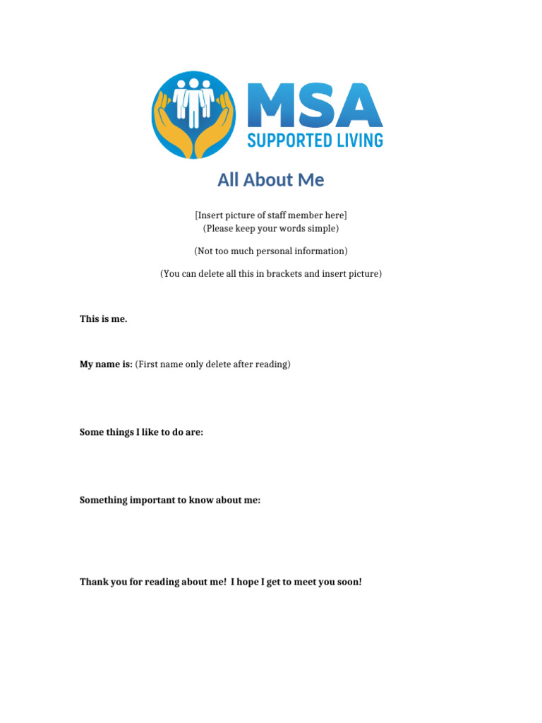 All About Me Staff Template | PDF