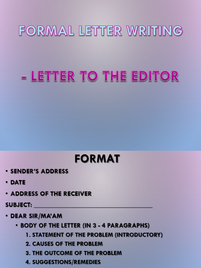 Week 2 - Letter To The Editor | PDF