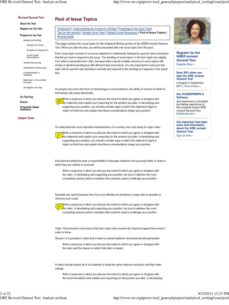 Historical examples for gre essay picture