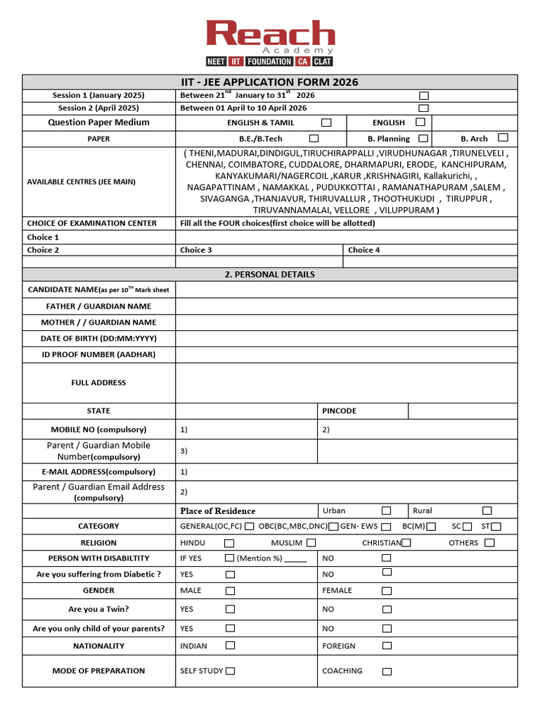 Jee Application 2026-1 | PDF | Qualifications | Student Assessment And ...