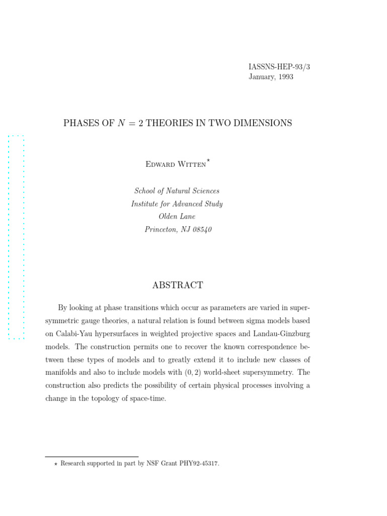 N=2 Supersymmetric Theories in 2D | PDF | Gauge Theory | Quantum Field ...