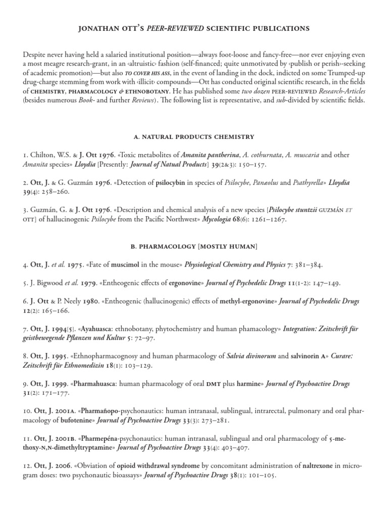 Ott Scientific Papers | PDF | Psychoactive Drugs | Psychedelic Drugs