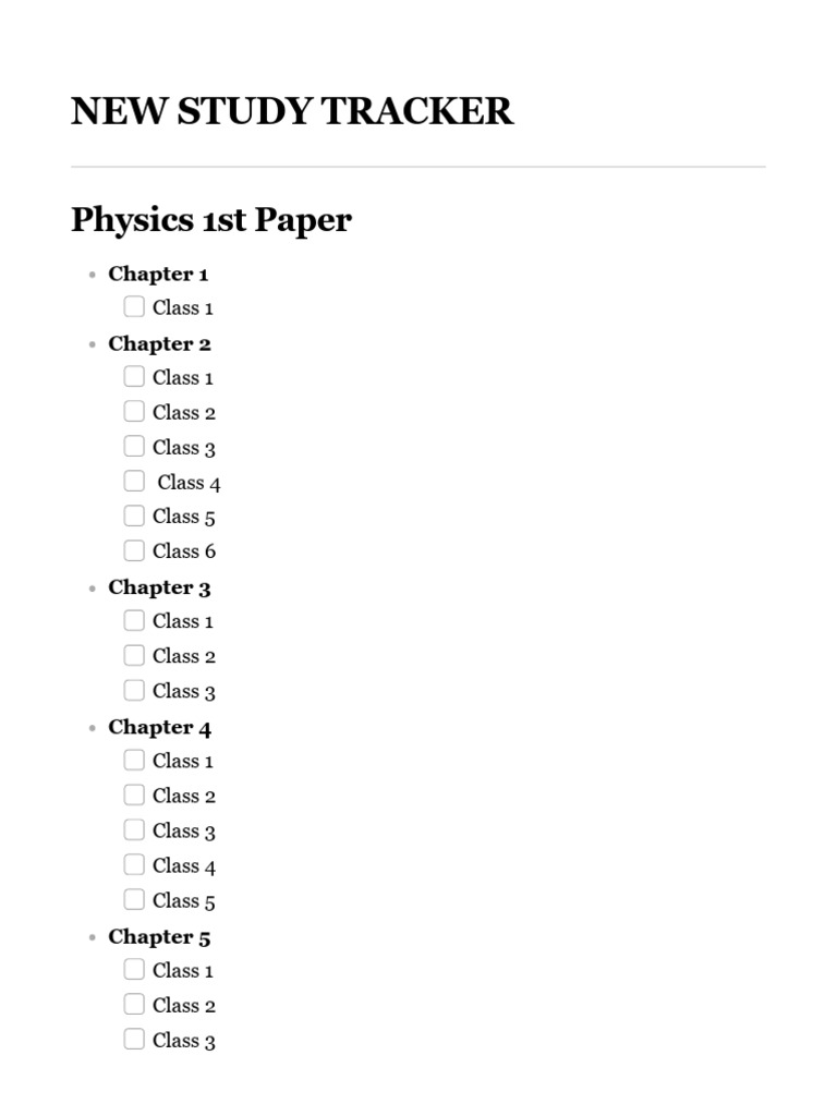 New Study Tracker | PDF