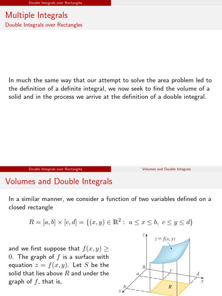 Multiple Integral Pdf Integral Interval Mathematics