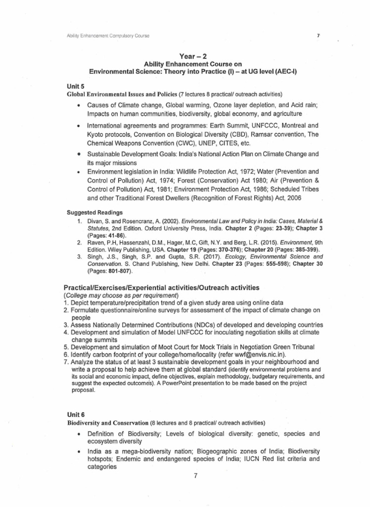 Evs Sem 2 Syllabus | PDF