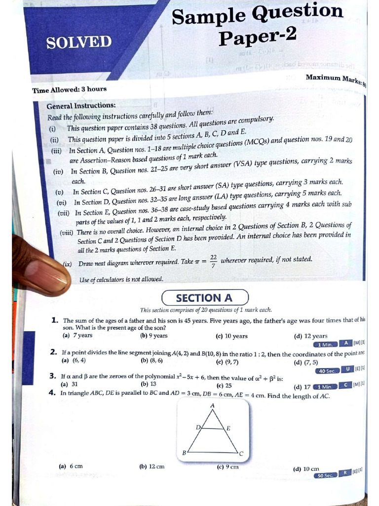 Sample Paper 2 | PDF