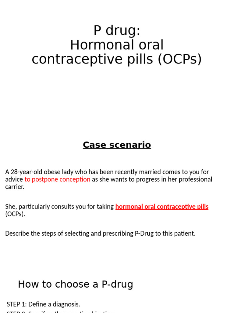 2022 P Drug Oral Cantraceptive Pill OCP CBME Adv | PDF | Combined Oral ...