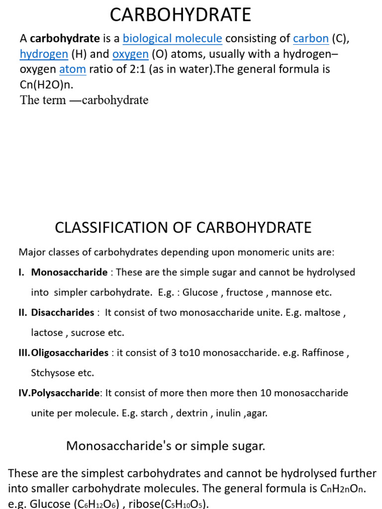 Understanding Carbohydrates and Their Types | PDF | Carbohydrates | Lipid