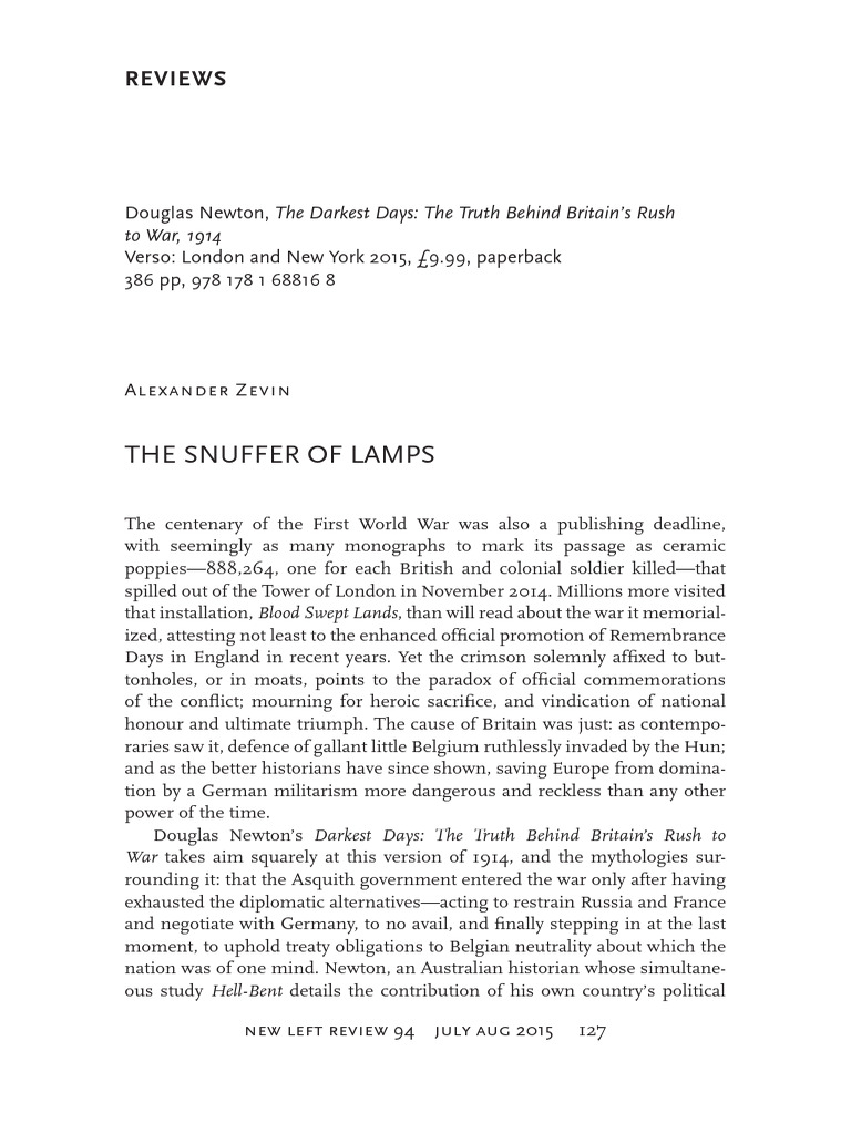 Alexander Zevin, The Snuffer of Lamps | PDF | H. H. Asquith | Liberal ...